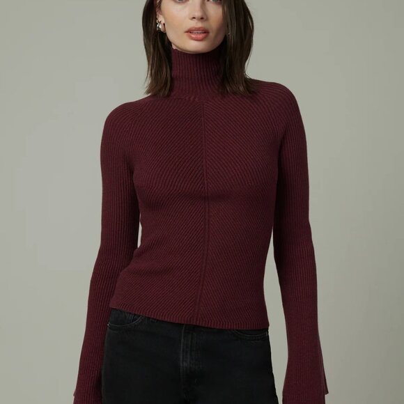 Joe's Jeans The Palmer Turtleneck Sweater in Vineyard Wine - Picture 7 of 7